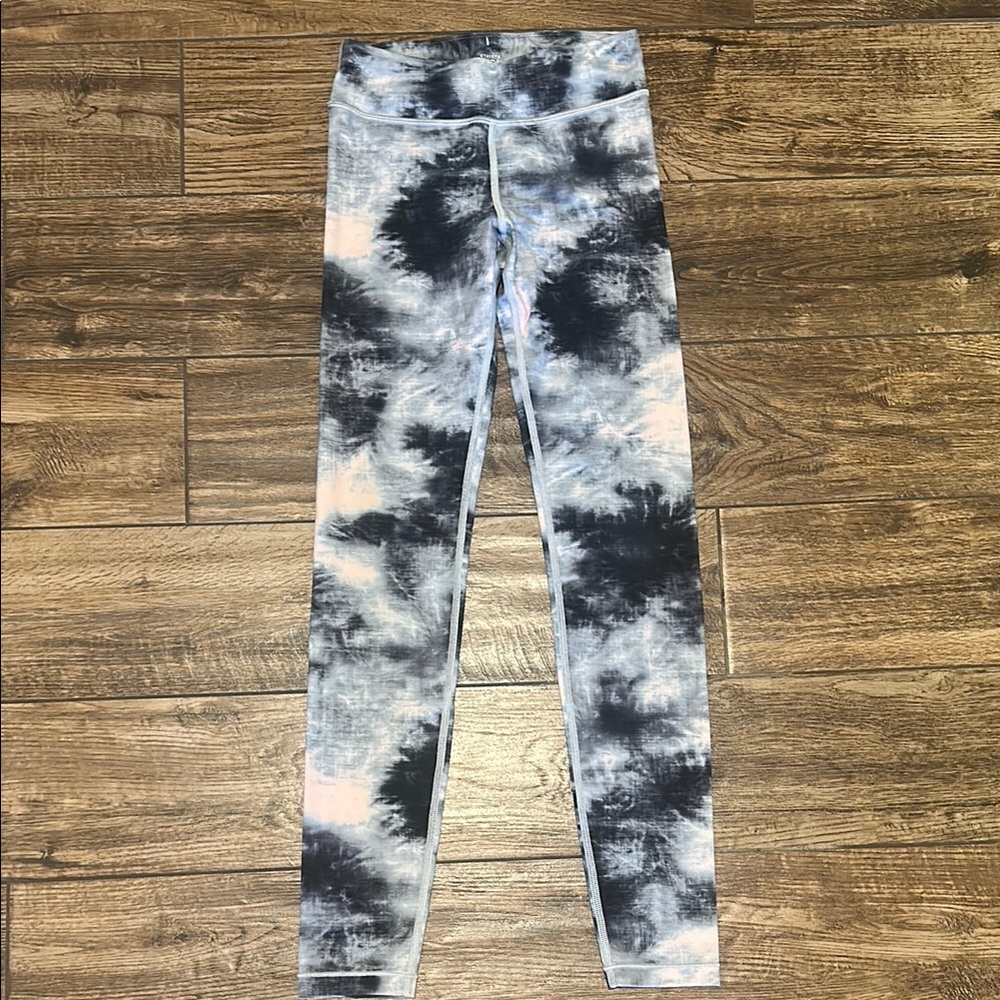 Athleta Girl Printed Chit Chat Tights in Black, Gray and Pink Size L/12